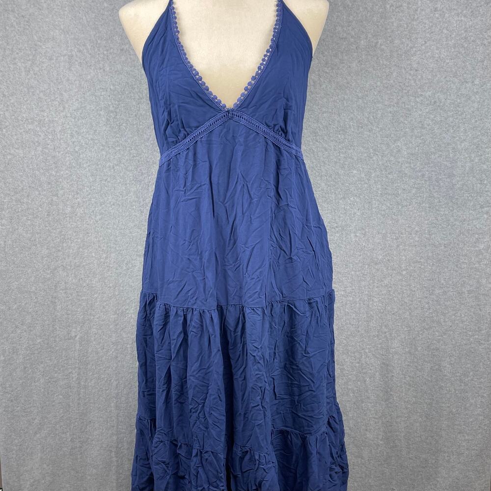L5010 Sofia Vergara Blue Halter Dress Size XL
